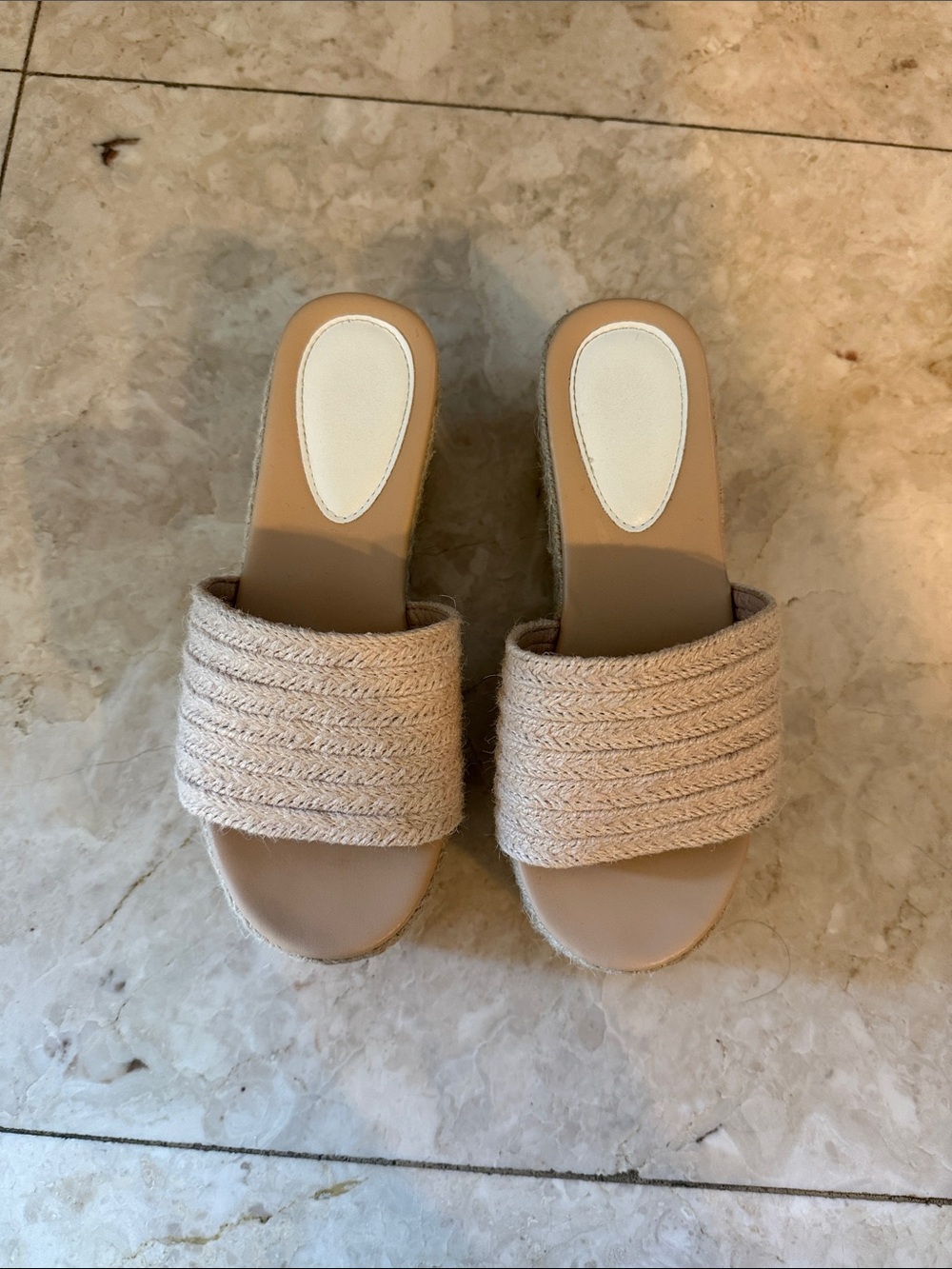 Women's Neutral Braided Slide Sandals - Beige